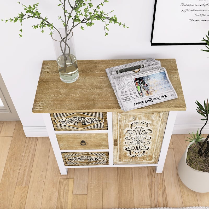 31.75" Tall Wood 1Door Accent in White Washed On Sale Bed Bath & Beyond 39513823